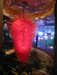 22' tall tail-light red crystal chandelier